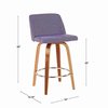 Lumisource Toriano Counter Stool in Walnut and Charcoal Fabric, PK 2 B26-TRNO2Q WLCHAR2